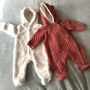 Set of 2 Hooded Baby Prams, size 0-3 Months (Magnetic Me and Nordstrom brand).